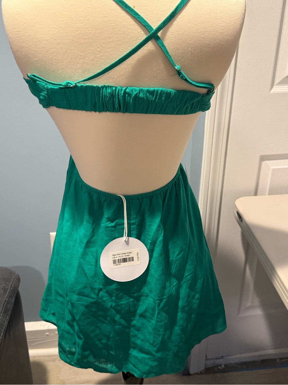Princess Polly Emerald Green Cowl-Neck Mini Dress - Picture 4 of 4